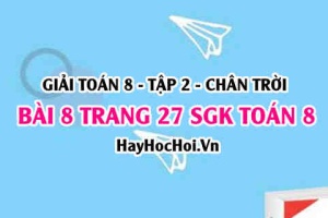 Bài 8 trang 27 Toán 8 Tập 2 Chân trời sáng tạo